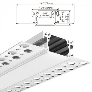 A080 Series 73*19mm LED Strip Channel - Plaster corner recessed drywall mounted LED aluminium extrusion profile for LED strip use